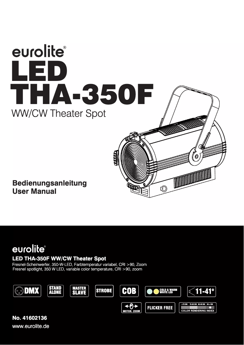 Image de la première page du manuel de l'appareil LED THA-350F