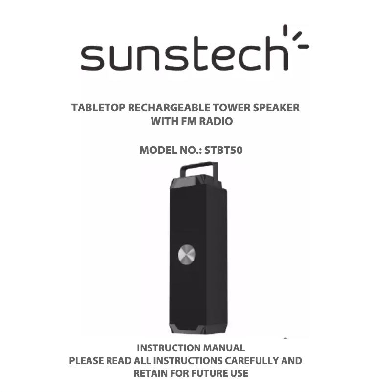 Page n°1 - Manuel utilisateur Sunstech STBT50 RD