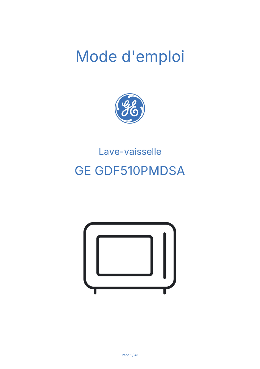 Page n°1 - Mode d'emploi GE GDF510PMDSA