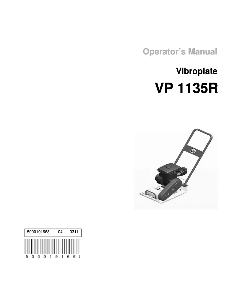 Image de la première page du manuel de l'appareil VP 1135R