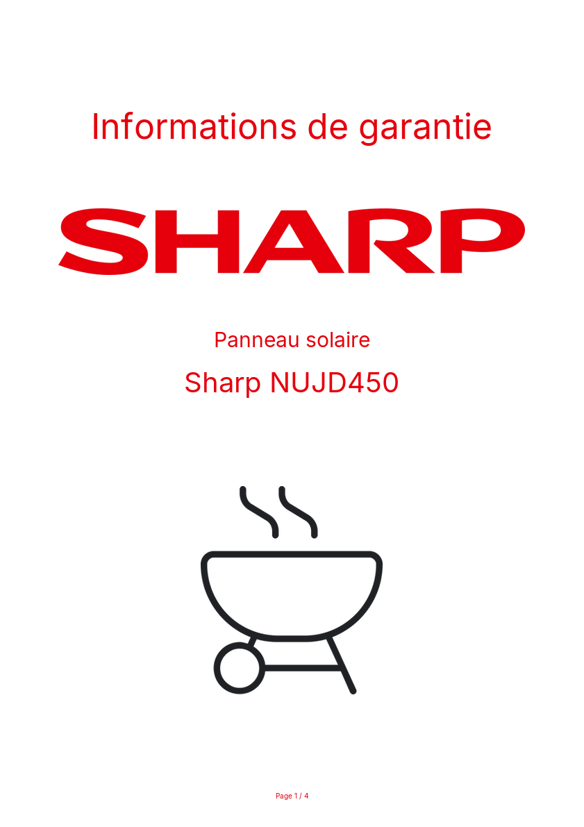 Image de la première page du manuel de l'appareil NUJD450