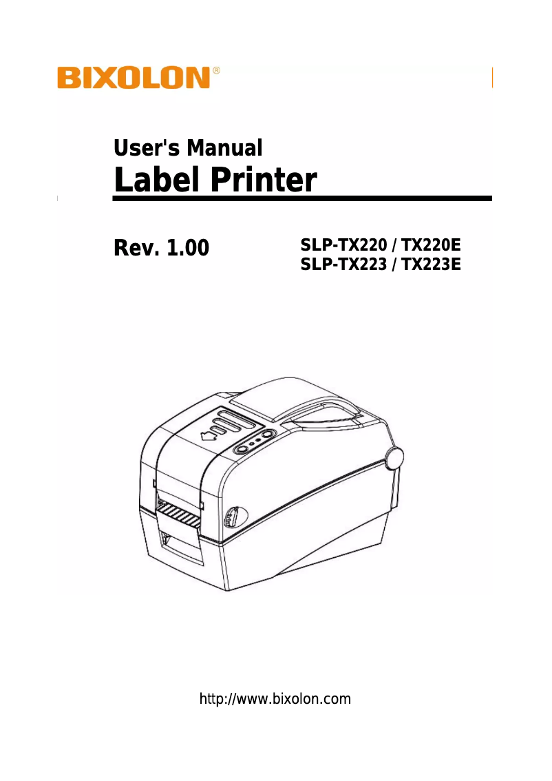 Page n°1 - Manuel utilisateur Bixolon SLP-TX223