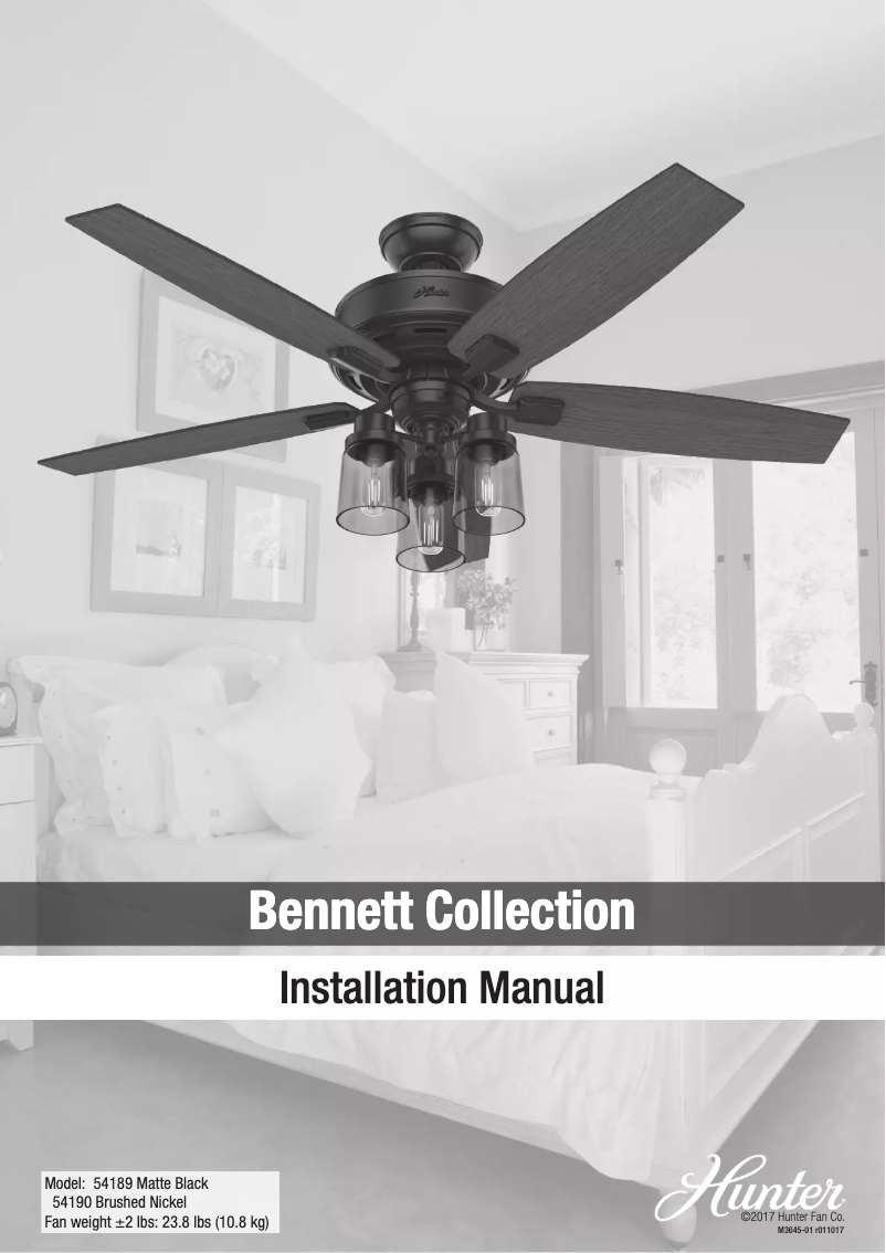 Page 1 de la notice Manuel utilisateur Hunter Bennett 54190