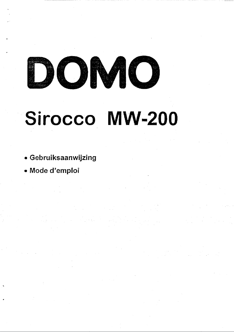 Page n°1 - Manuel utilisateur Domo Sirocco Miniwash MW200