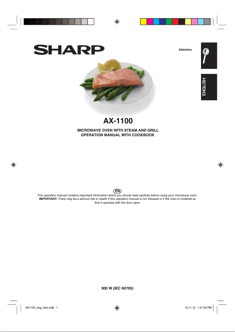Page n°1 - Manuel utilisateur Sharp Steamwave AX-1100