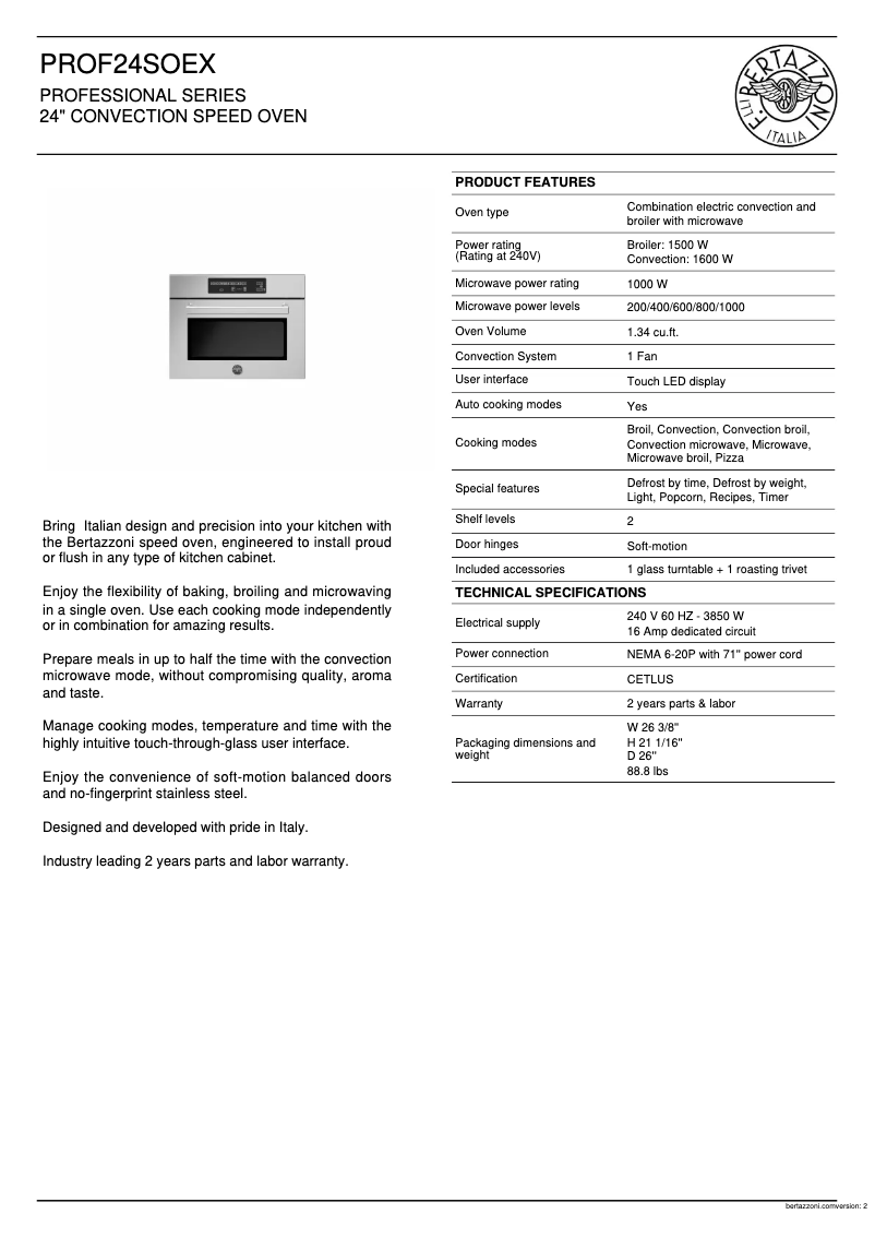 Image de la première page du manuel de l'appareil PROF24SOEX