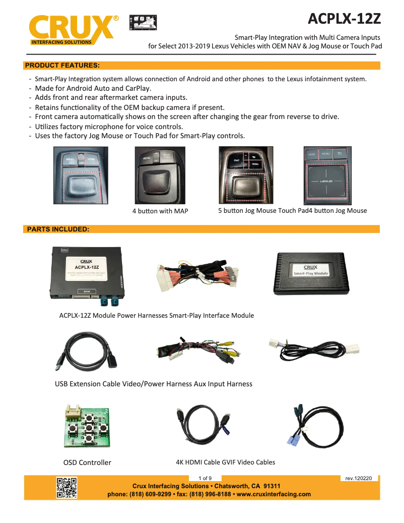 Image de la première page du manuel de l'appareil ACPLX-12Z
