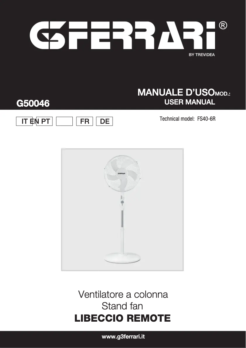 Image de la première page du manuel de l'appareil Libeccio Remote G50046