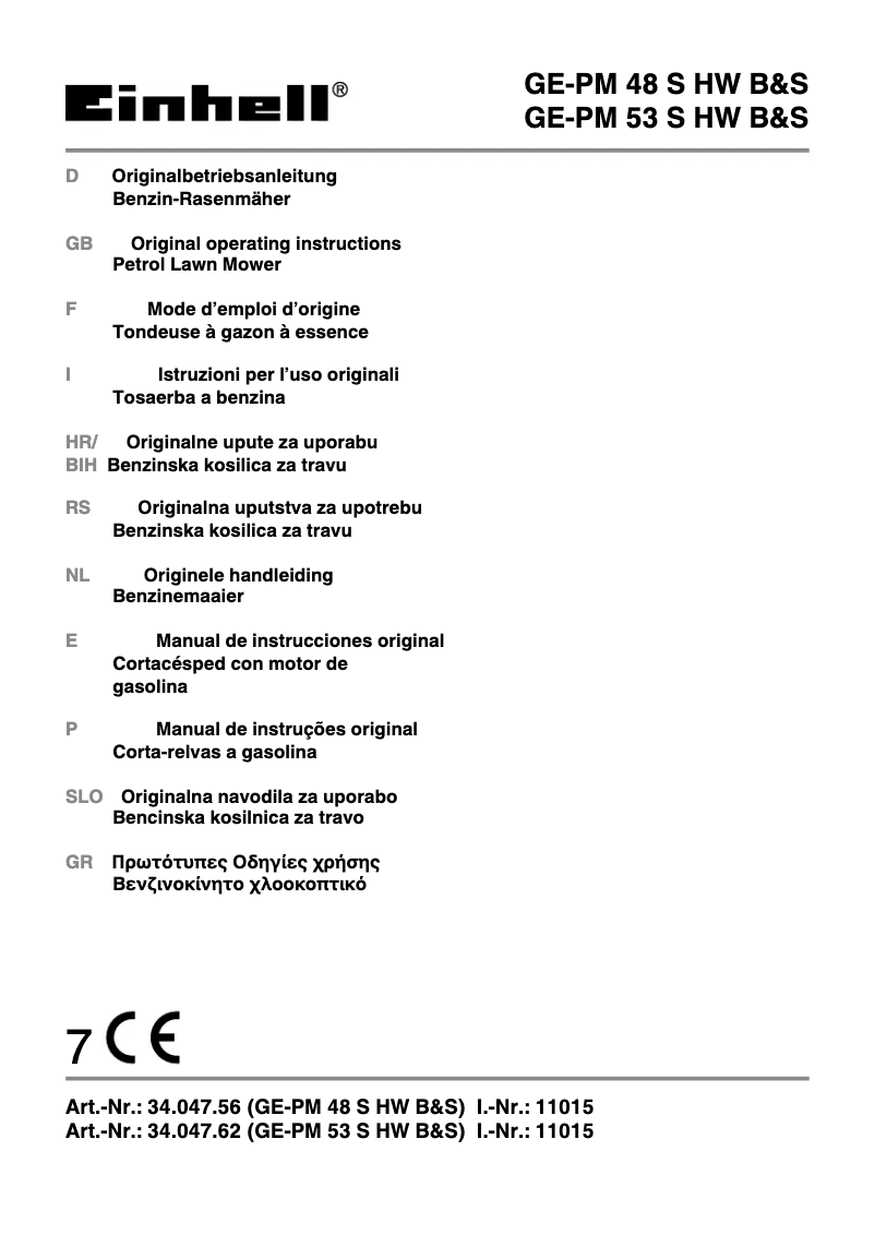 Image de la première page du manuel de l'appareil GE-PM 48 S HW B&S