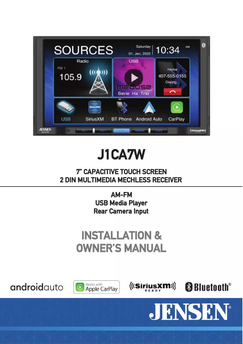 Page 1 de la notice Manuel utilisateur Jensen J1CA8FL