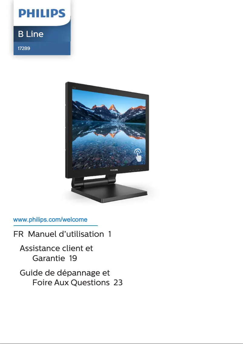 Page 1 de la notice Manuel utilisateur Philips 172B9TL