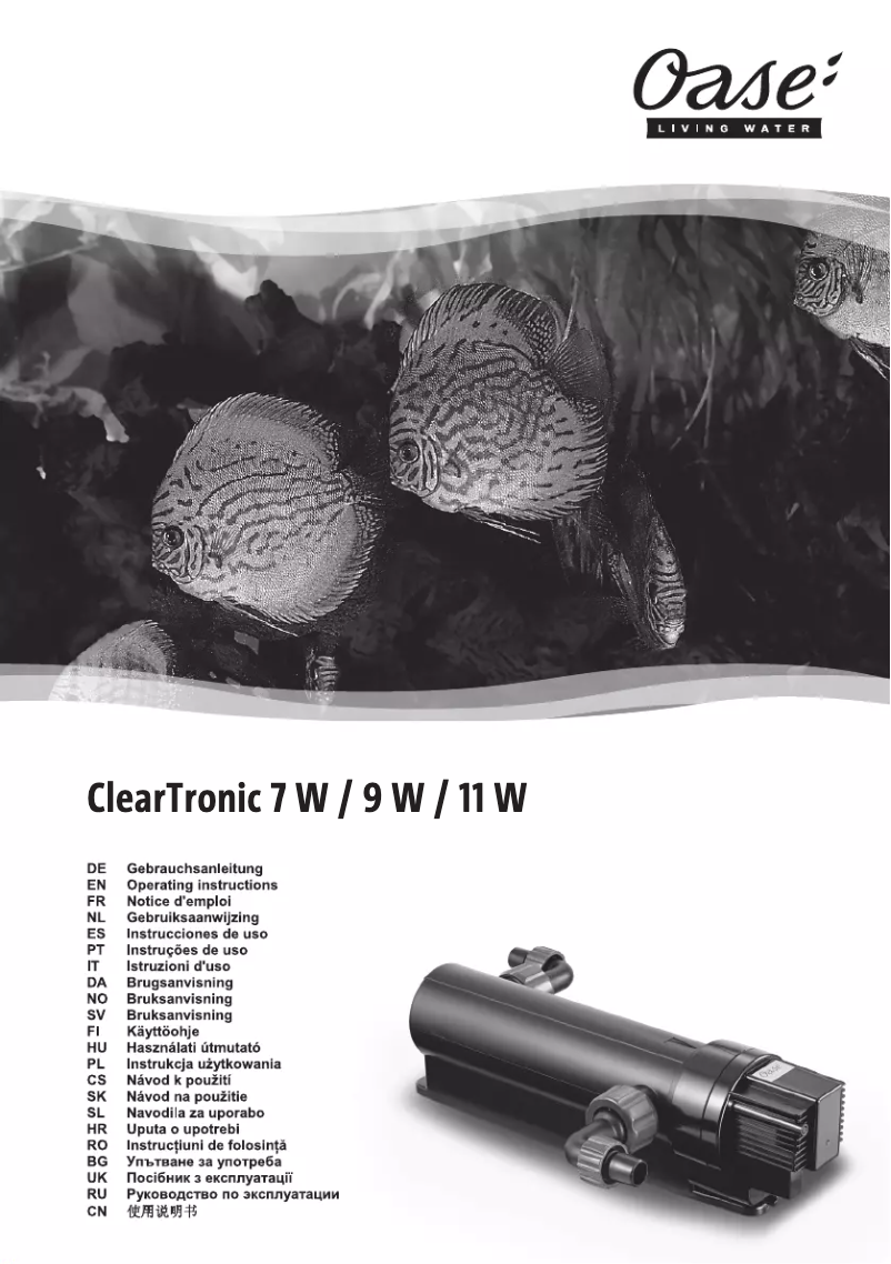 First page image of the manual for ClearTronic 9 W