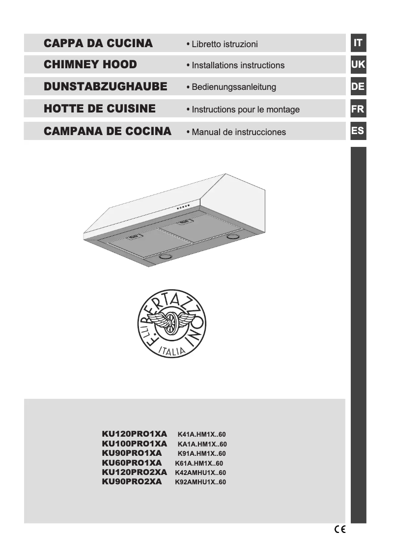 Page 1 de la notice Mode d'emploi Bertazzoni KU120PRO2XA