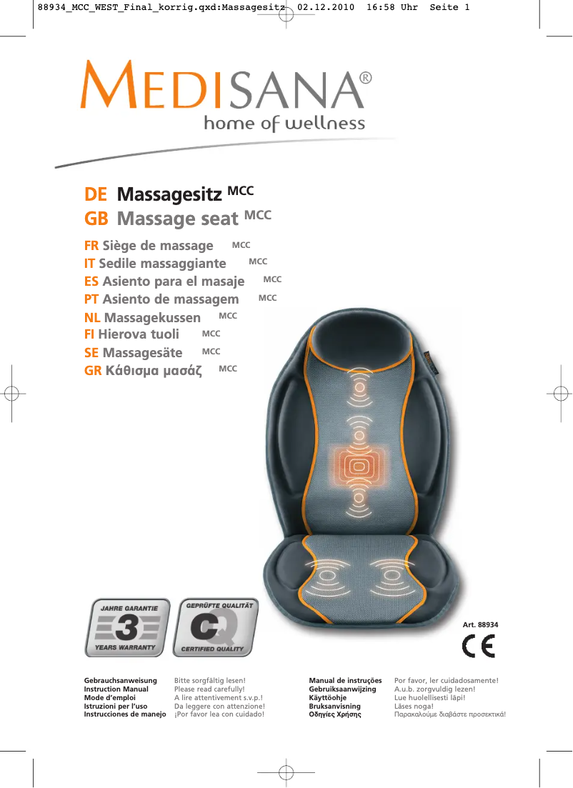 Imagen de la primera página del manual del dispositivo MCC 88934