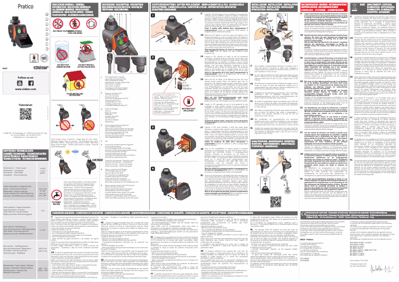 Image de la première page du manuel de l'appareil Aquauno Pratico 8425