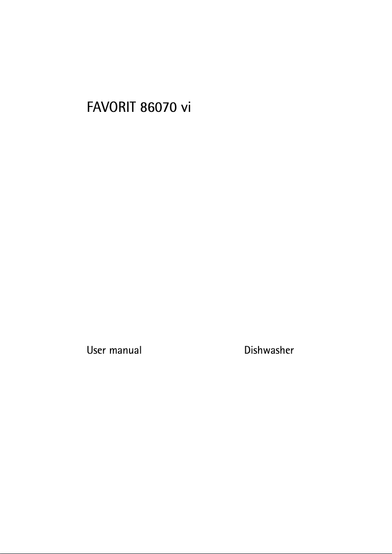 Page 1 de la notice Manuel utilisateur AEG F86070VI