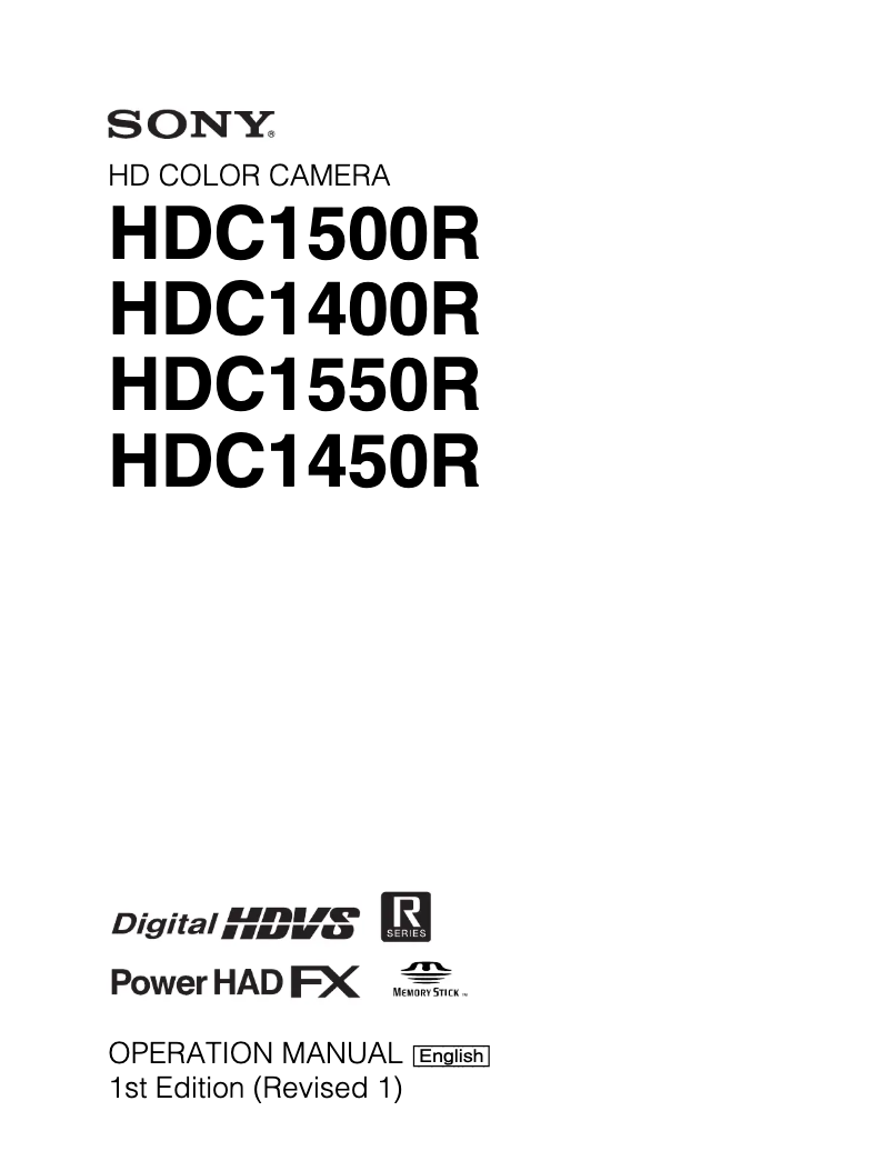 Página 1 del manual Manual de usuario Sony HDC-1550R