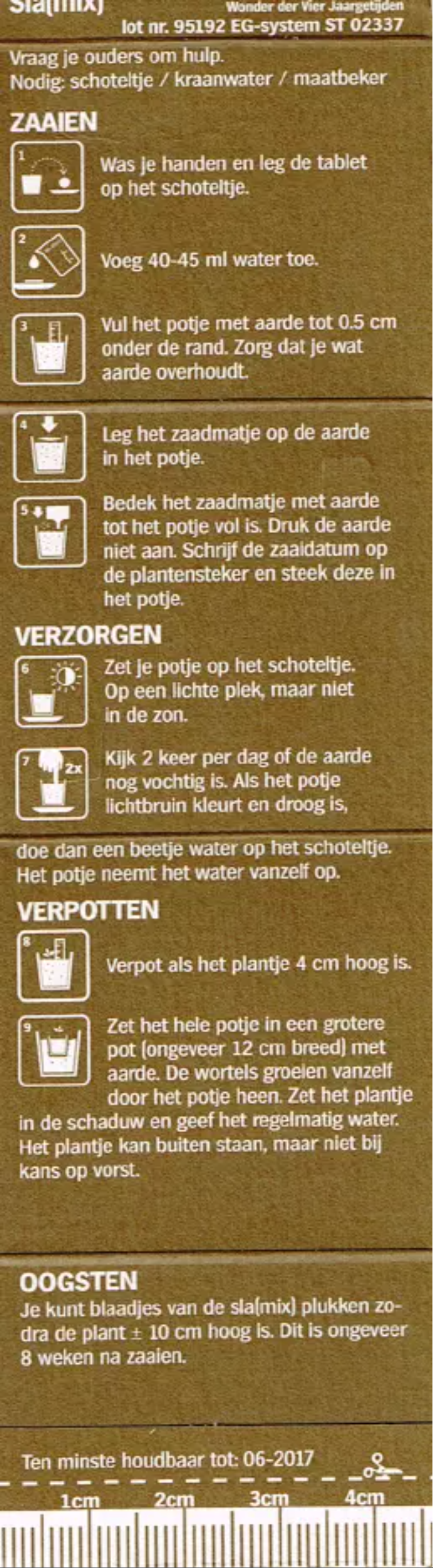 Page n°1 - Manuel utilisateur Albert Heijn Moestuintje Sla(mix)