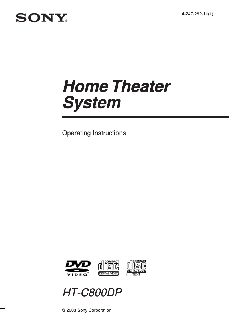 Page 1 de la notice Manuel utilisateur Sony AVD-K800P