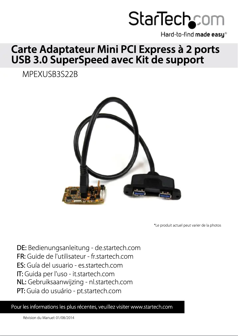 Image de la première page du manuel de l'appareil MPEXUSB3S22B