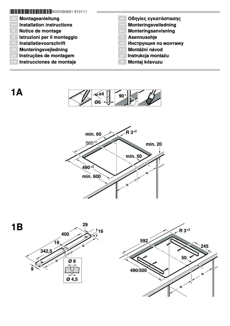 Page 1 de la notice Guide d'installation Siemens ET775MG11E