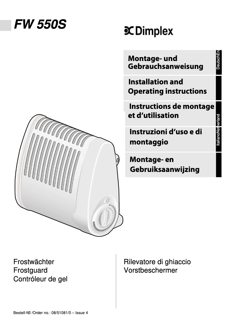 Page 1 de la notice Manuel utilisateur Dimplex FW 550 S