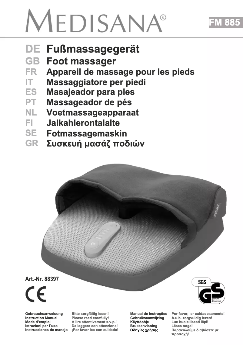 Page n°1 - Manuel utilisateur Medisana FM 885