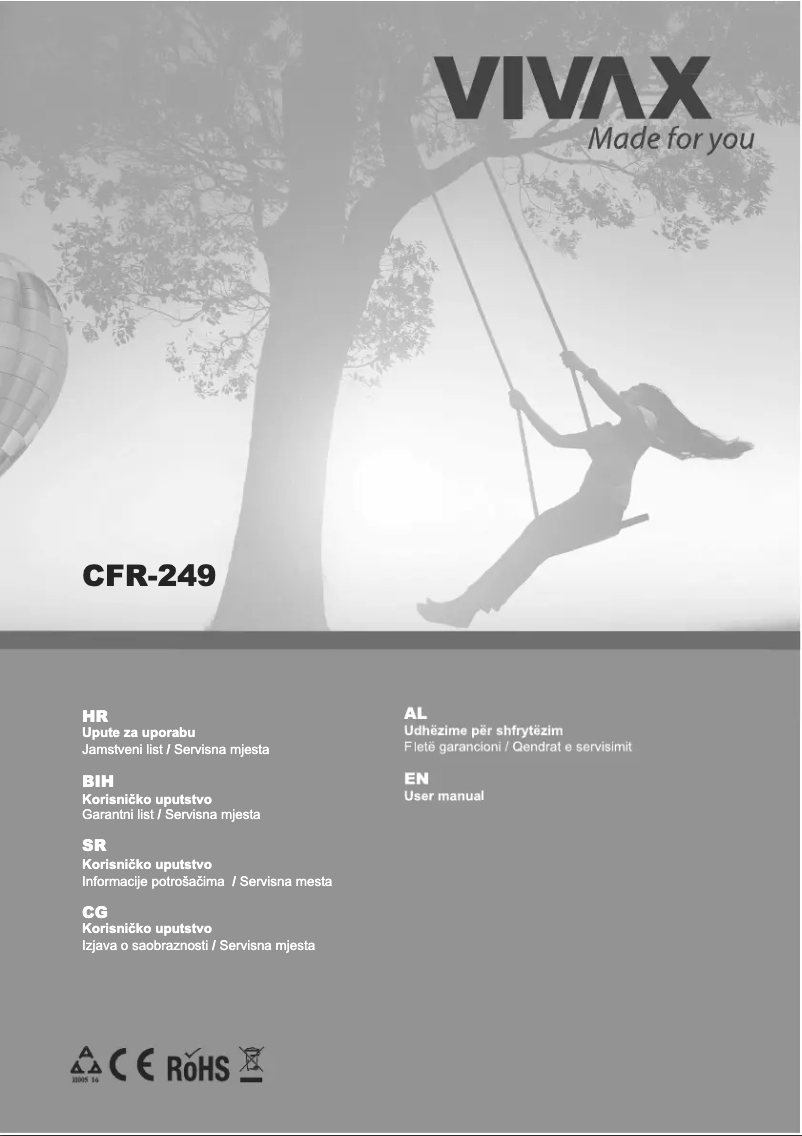 Page 1 de la notice Manuel utilisateur Vivax CFR-249 H