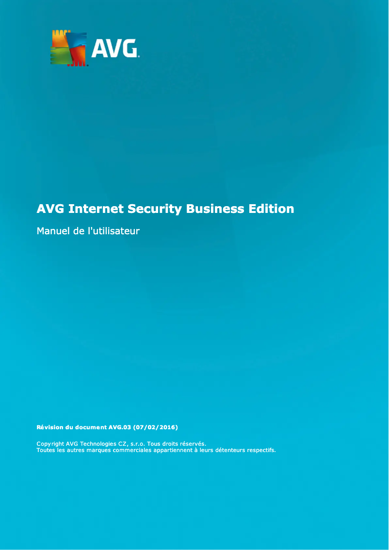 Page 1 de la notice Manuel utilisateur AVG Internet Security Business Edition 2013