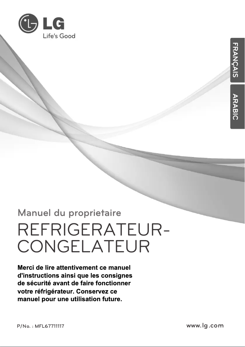 Page 1 de la notice Manuel utilisateur LG GN-B352RQCC