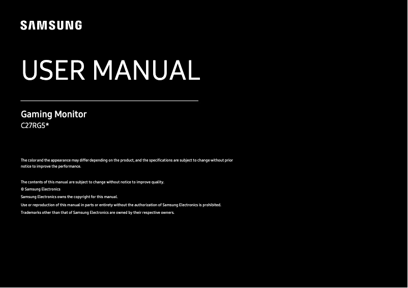 Page n°1 - Manuel utilisateur Samsung C27R5G