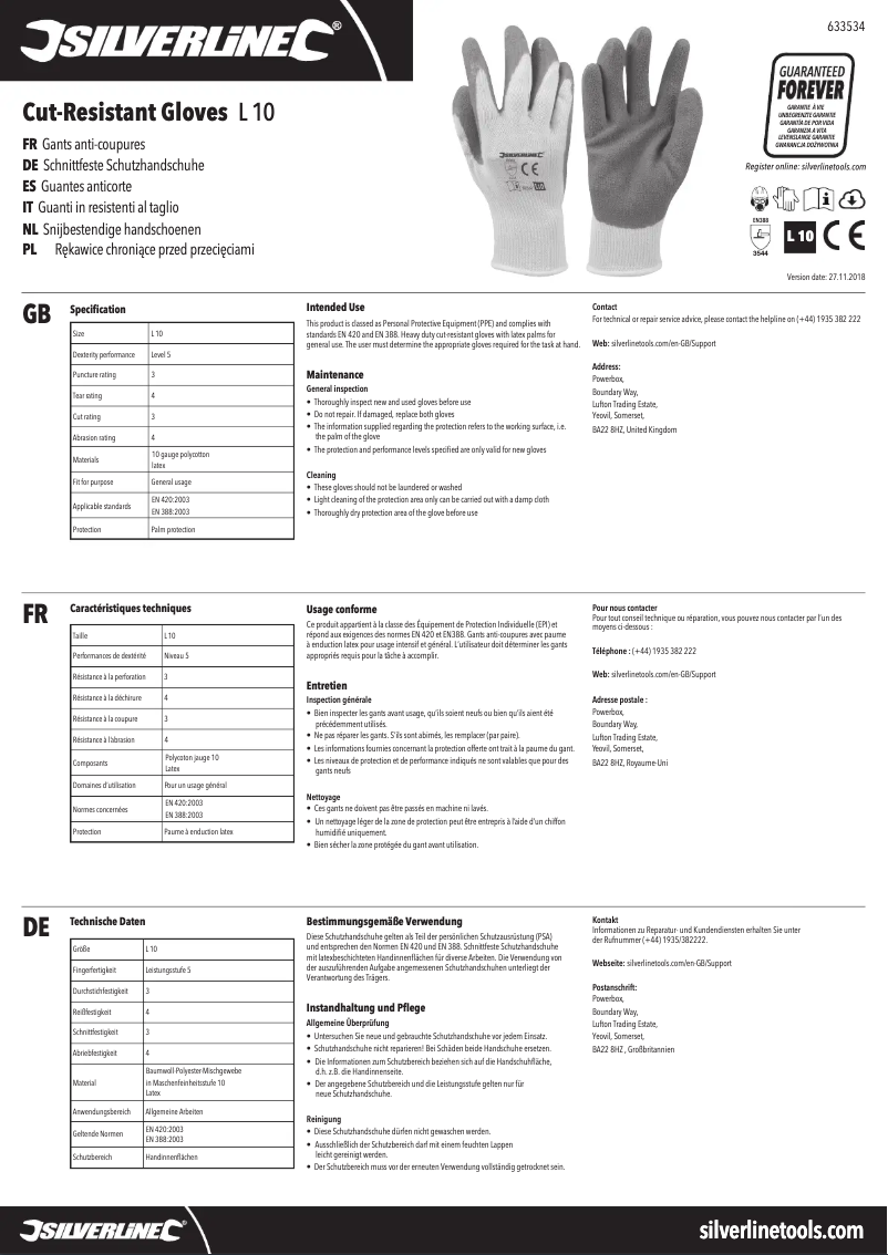 Imagen de la primera página del manual del dispositivo 633534