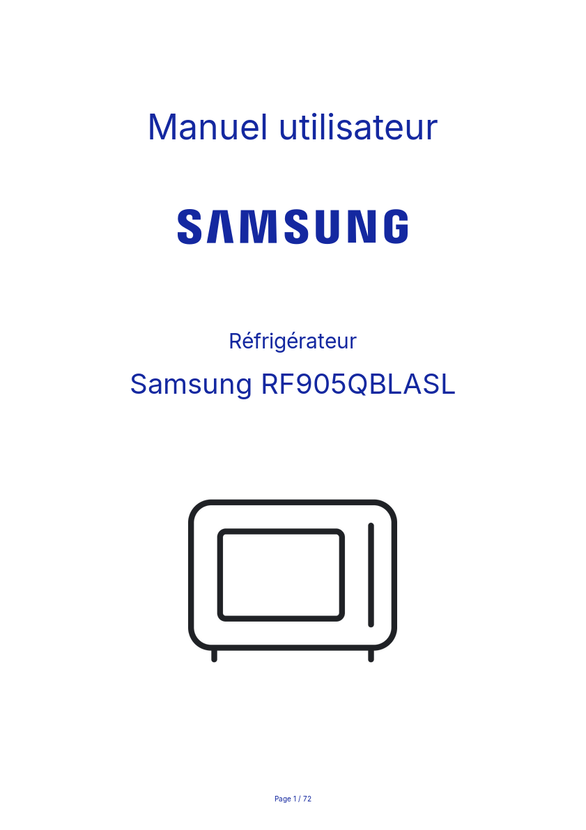 Page n°1 - Manuel utilisateur Samsung RF905QBLASL