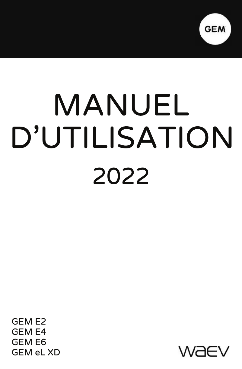 Page 1 de la notice Manuel utilisateur GEM e6 (2022)