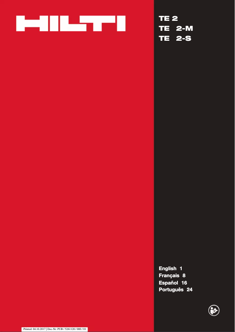 Page n°1 - Manuel utilisateur Hilti TE 2-S