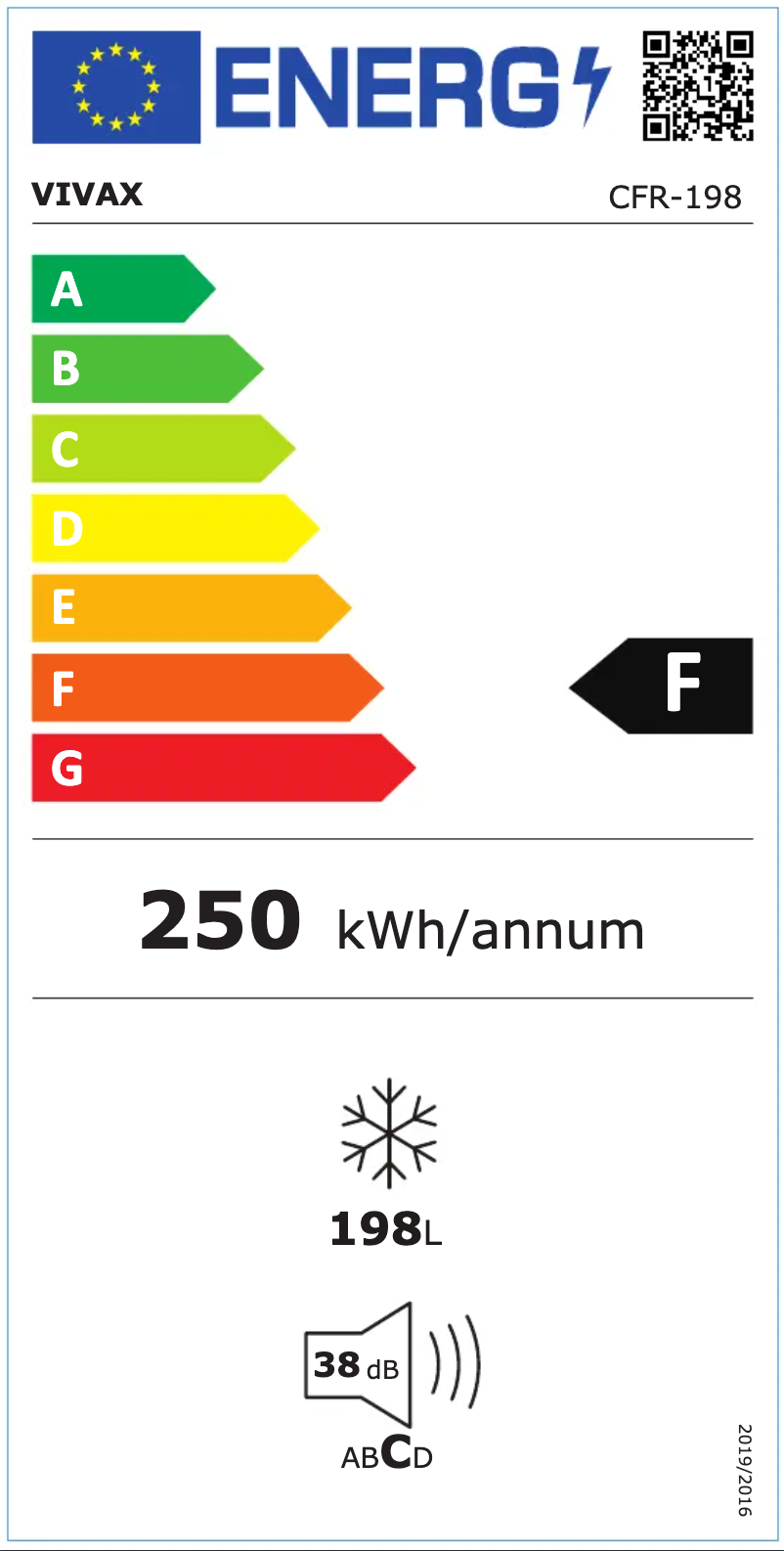 Page n°1 - Label énergétique Vivax CFR-198