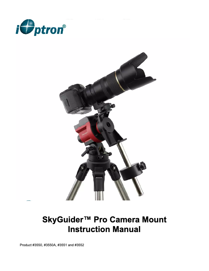 Page 1 of the manual User Manual iOptron SkyGuider Pro