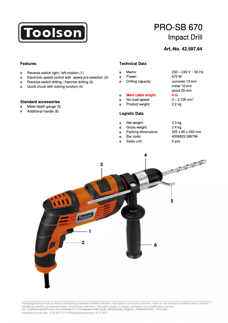 Image de la première page du manuel de l'appareil PRO-SB 670