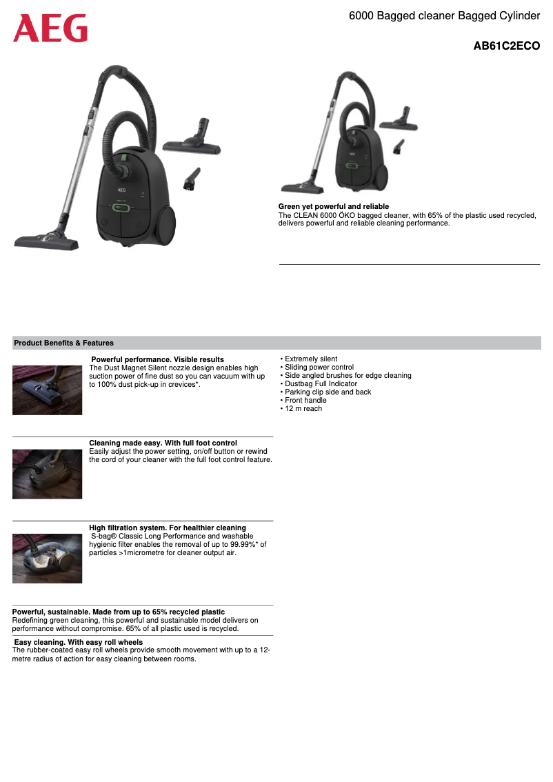 Page 1 de la notice Manuel utilisateur AEG AB61C2ECO