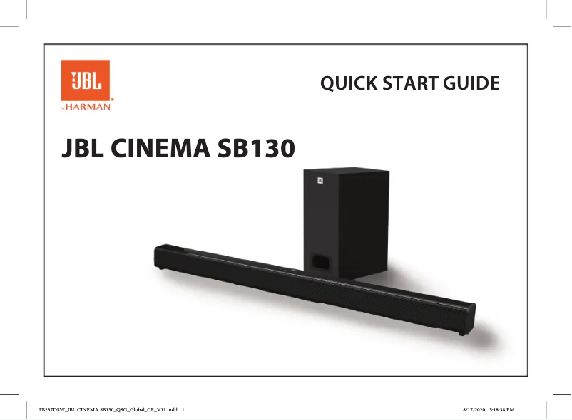 Image de la première page du manuel de l'appareil Cinema SB130