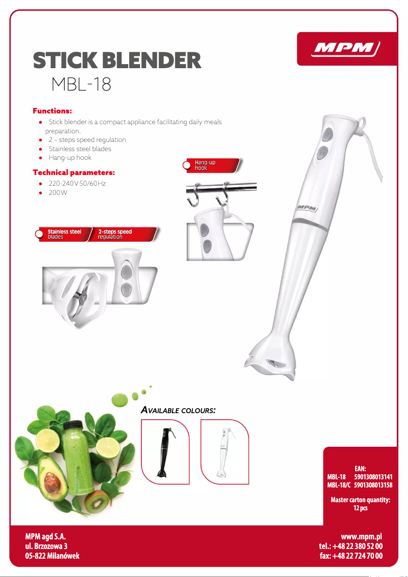 Image de la première page du manuel de l'appareil MBL-18