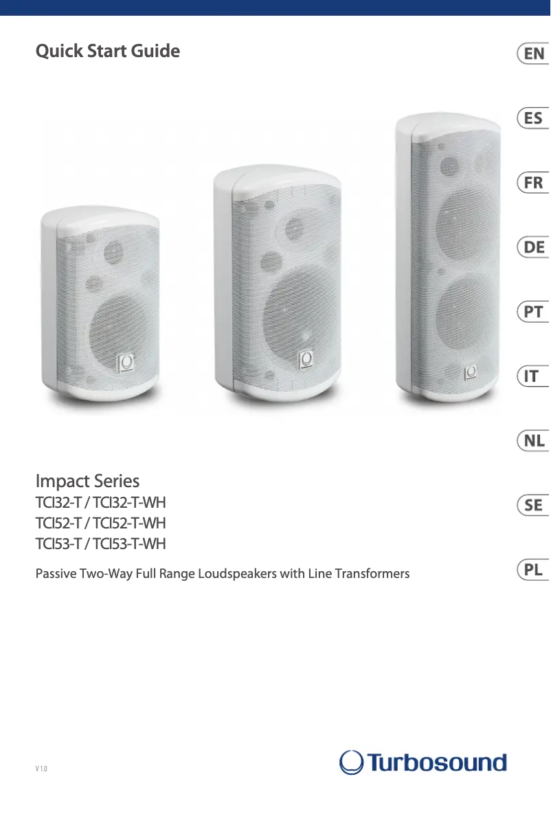 Página 1 del manual Guía de inicio rápido Turbosound Impact TCI52-T