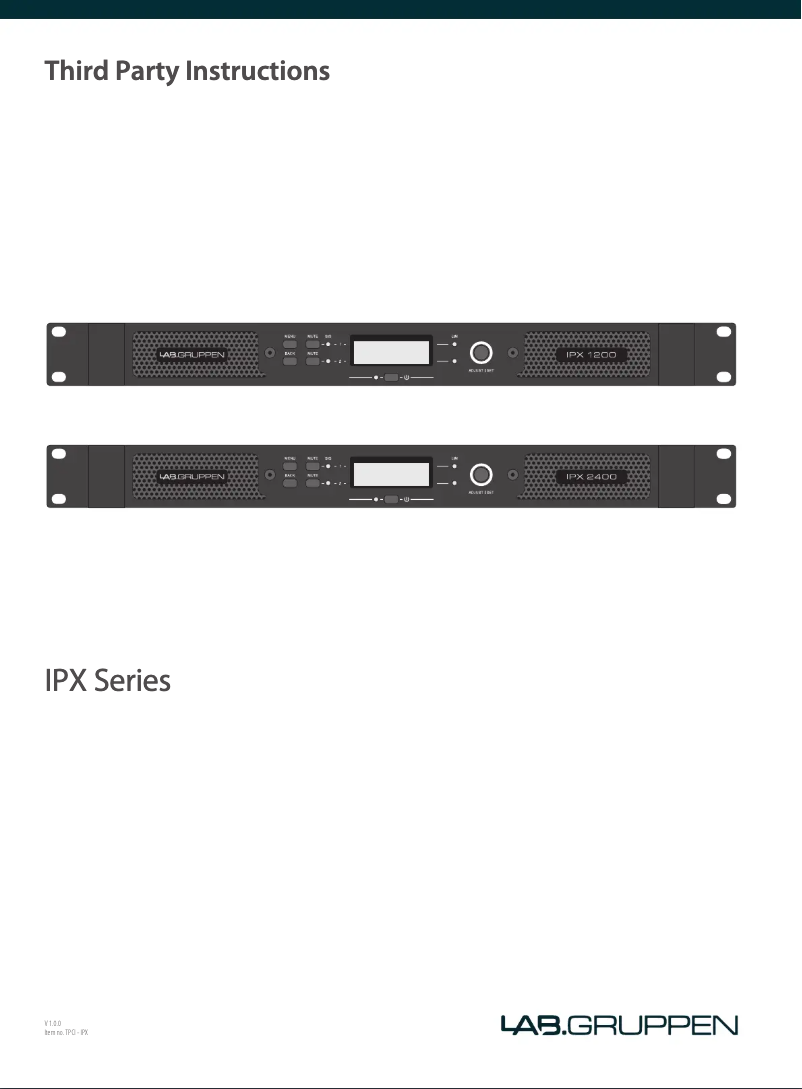 Page n°1 - Manuel utilisateur Lab Gruppen IPX 1200