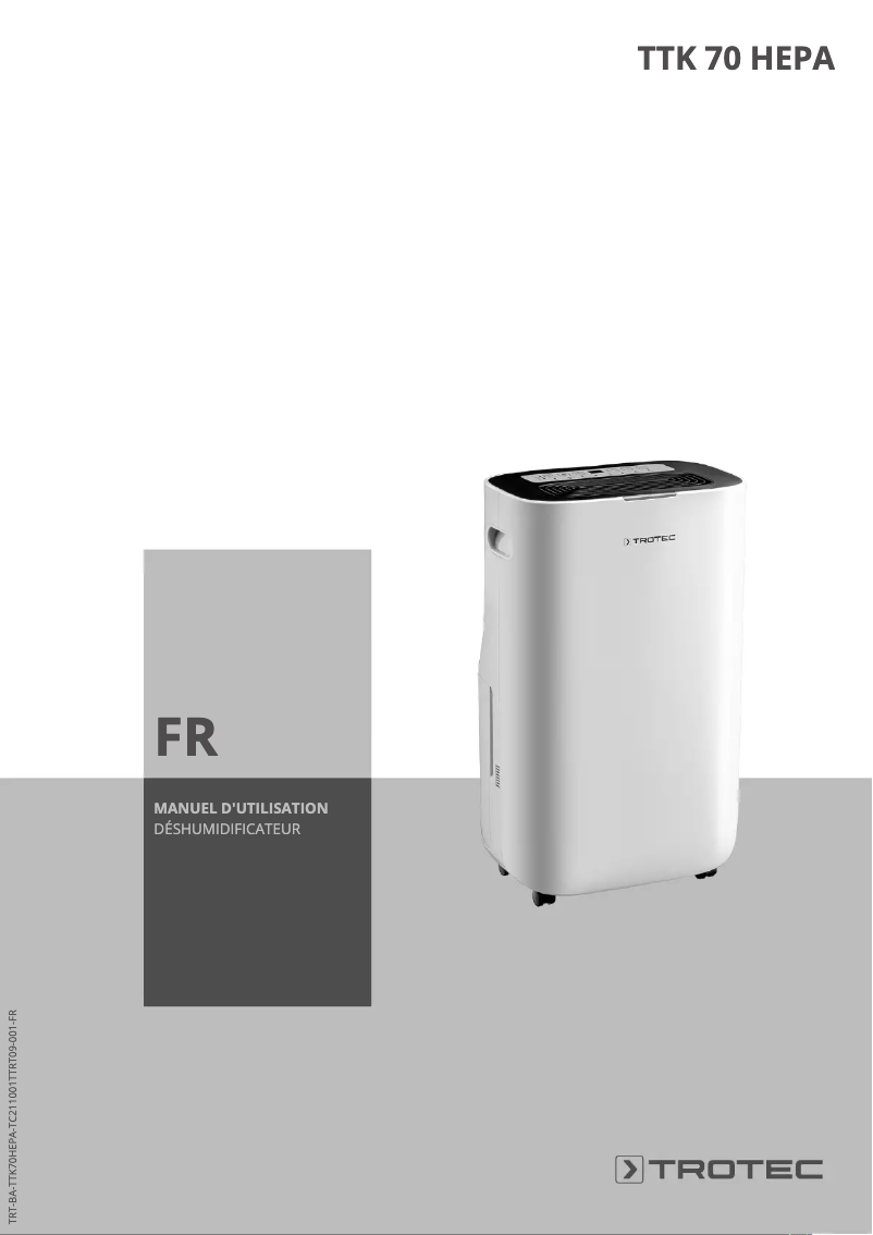 Image de la première page du manuel de l'appareil TTK 70 HEPA