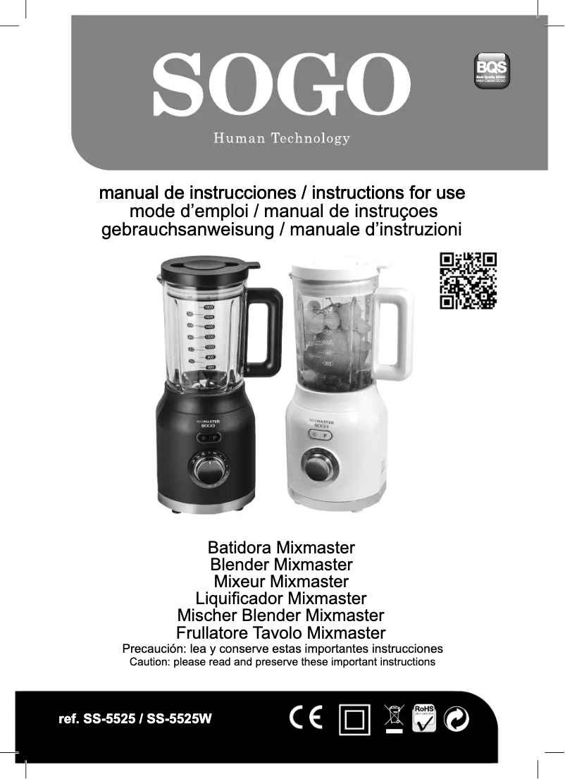 Page 1 de la notice Manuel utilisateur Sogo SS-5525-W