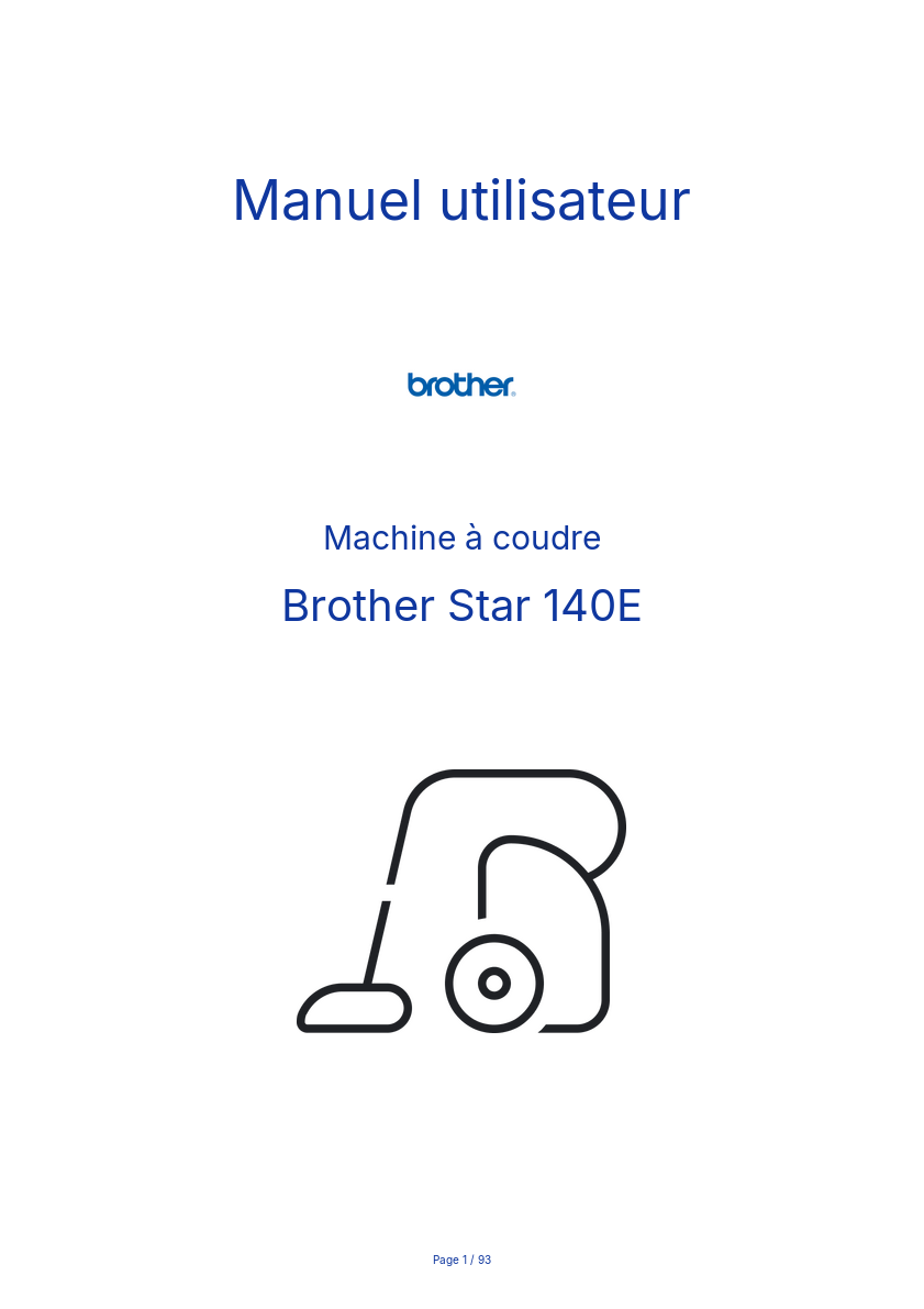 Page n°1 - Manuel utilisateur Brother Star 140E