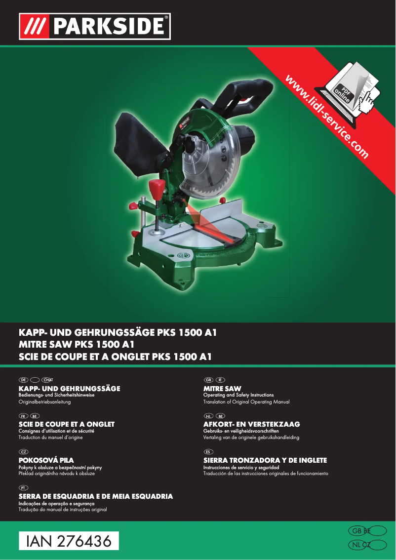 Image de la première page du manuel de l'appareil PKS 1500 A1
