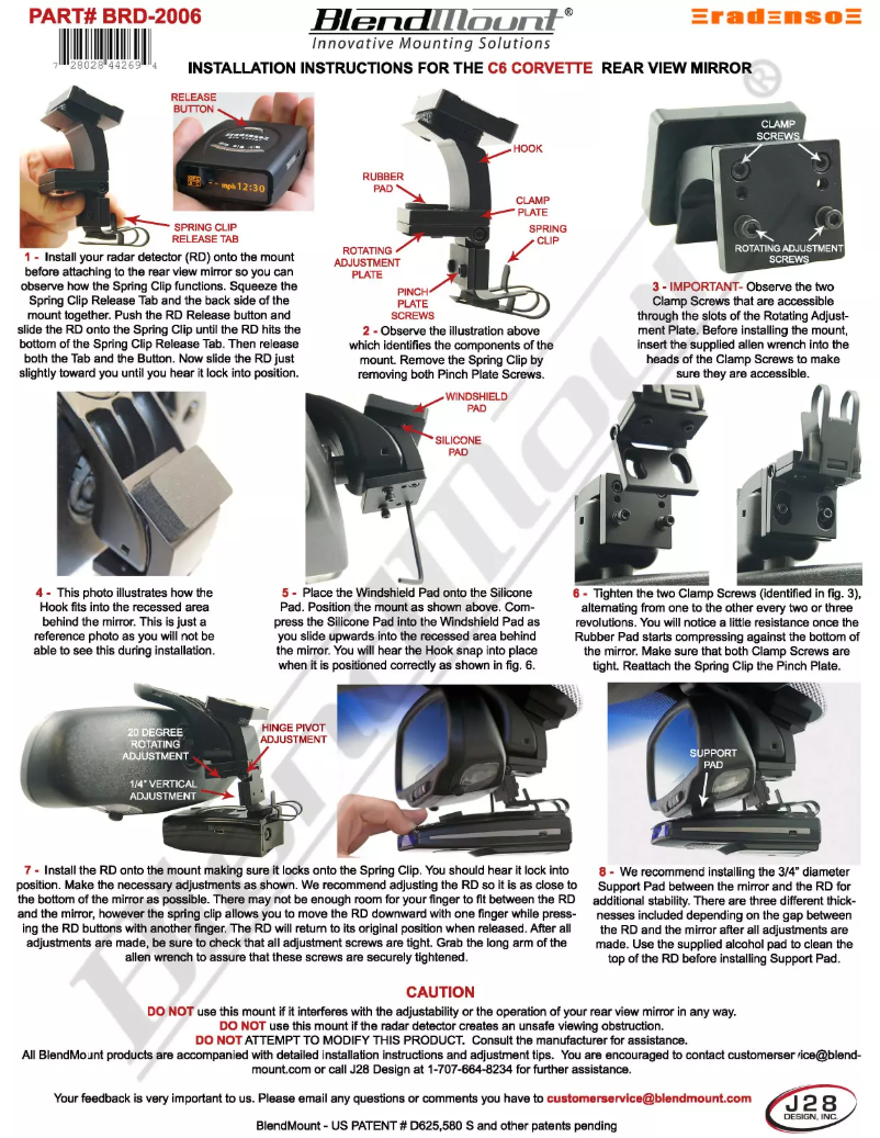 Page 1 de la notice Manuel utilisateur BlendMount BRD-2006