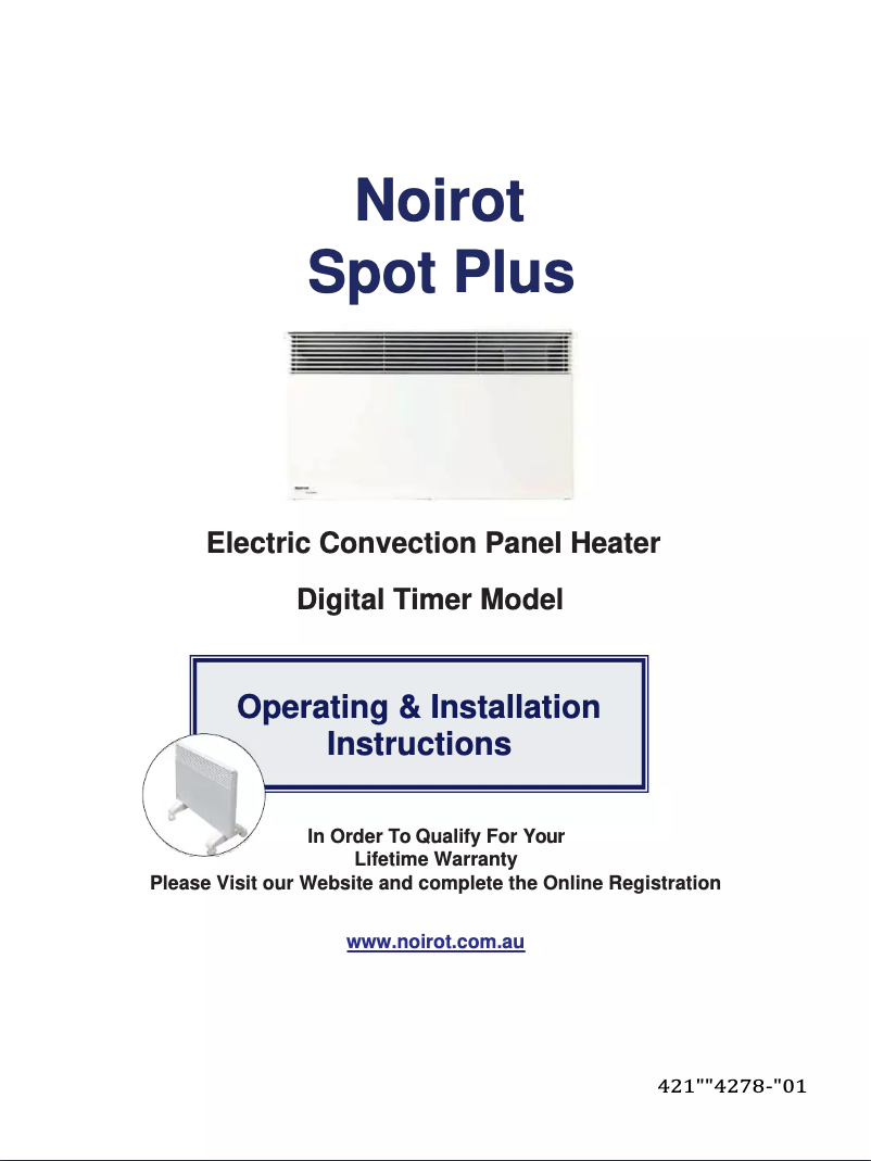 Page n°1 - Manuel utilisateur Noirot Spot Plus 7358-8T PRO