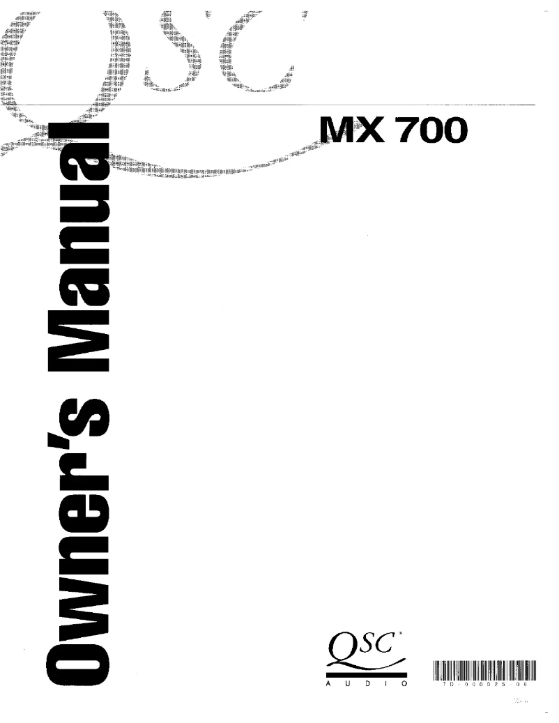Page 1 de la notice Manuel utilisateur QSC MX700